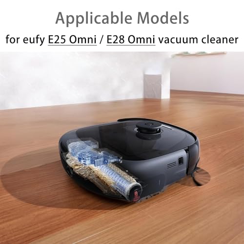 Chuancheng 14 Pack Replacement Kits for eufy E25 Omni / E28 Omni Robot Vacuum Cleaner, Accessories Parts with 1 Main Brush, 2 Roller Mop, 6 Side Brushes, 4 Dust Bags - Image 2