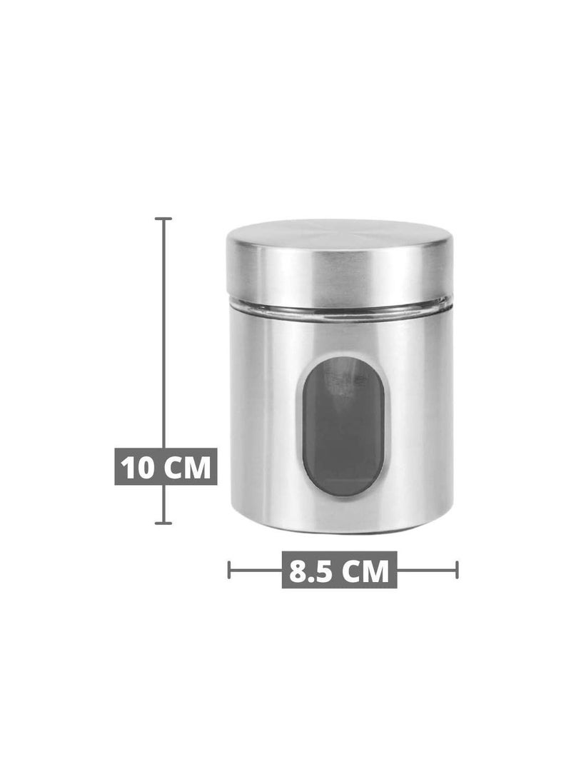 DIYASHI Stainless Steel and Glass Kitchen Canister Airtight Food Storage Jars with Lid Visible Window Seasoning Cereal Container Organizer 350 ml 4 - Image 5