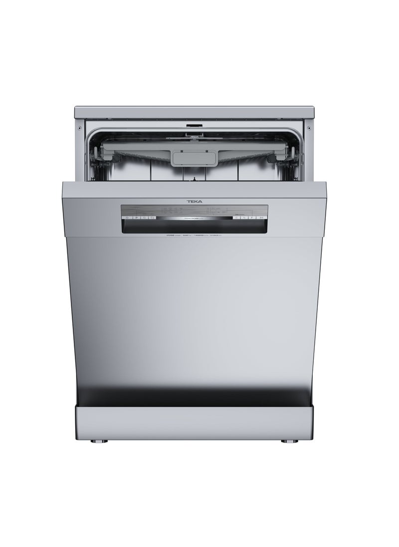 TEKA Teka DFS 76 850 SS 60 cm Free Standing Dishwasher, 8 Washing Programs, 14 place settings LED display and Extra Silent whisper program  - Image 1