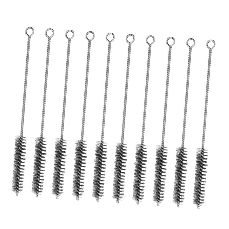 10Pcs Stainless Steel Tube Cleaning Brushes Set Lab Small Wire Brush Tools - Image 2