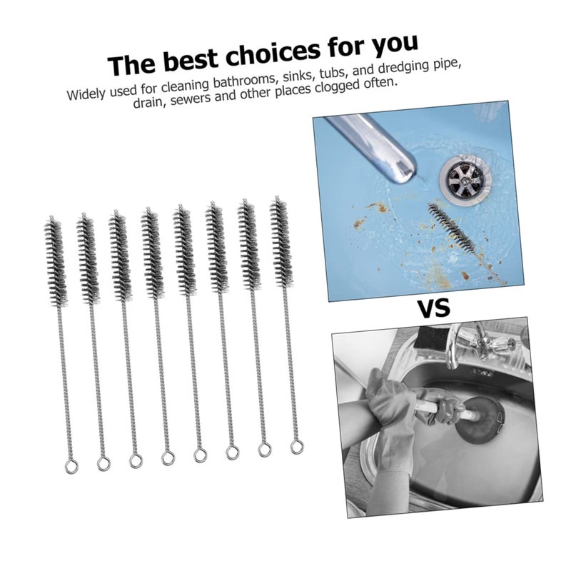 10Pcs Stainless Steel Tube Cleaning Brushes Set Lab Small Wire Brush Tools - Image 4