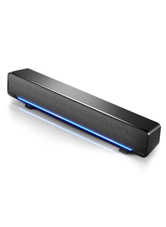 Computer Speakers,3.5mm Computer Sound Bass Surround Sound Box,USB Powered Portable Soundbar with 3D Stereo Sound and LED Breathing Light - Image 2