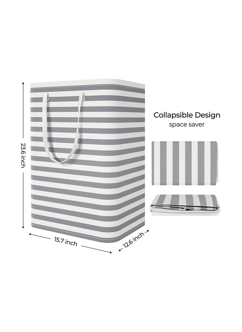 Swift Laundry Basket Hamper Large Collapsible Laundry Hamper with Easy Carry Handles, Freestanding Clothes Hampers for Laundry, Bedroom, Dorm, Clothes, Towels, Toys, 75L, Grey  - Image 2