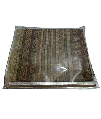 KANUSHI® Set of 10 Pc Transparent Saree Cover/Saree Bag/Storage Bag/Clothes Cover with Stainless Steel Zip Lock Combo (Silver)(Suitable for Single Saree Pack, Silver, Cloth & Plastic) - Image 3