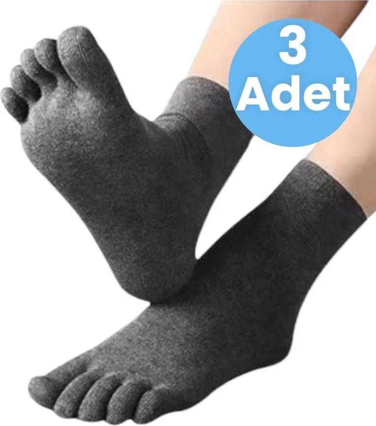تيزجيلسين Women's 3-Piece Bamboo Finger Socks Size 36-44