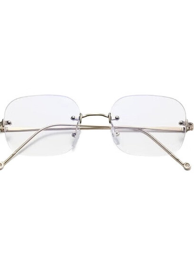 LOVECRAFT Rimless Gold Eyeglasses Women Myopia Glasses Square Gold Wire Small Frame Simple Frameless Glasses Frame Women Blue Light Blocking - Image 2