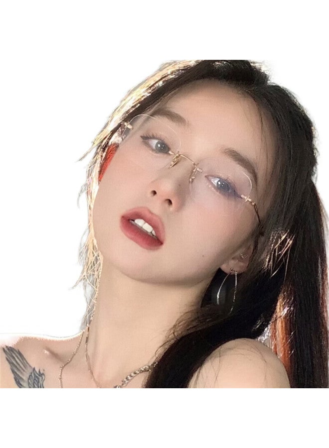 LOVECRAFT Rimless Gold Eyeglasses Women Myopia Glasses Square Gold Wire Small Frame Simple Frameless Glasses Frame Women Blue Light Blocking - Image 3