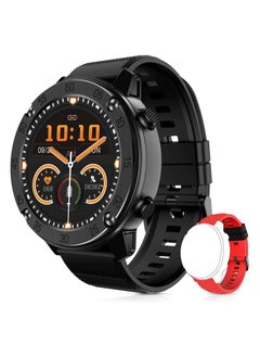 X5 1.3” inch Smart Watch for Men Women,9 Professional Sports Modes Fitness Tracker Heart Rate Monitor Watch,IP68 Waterproof Sport Two Strap (Black – Red)