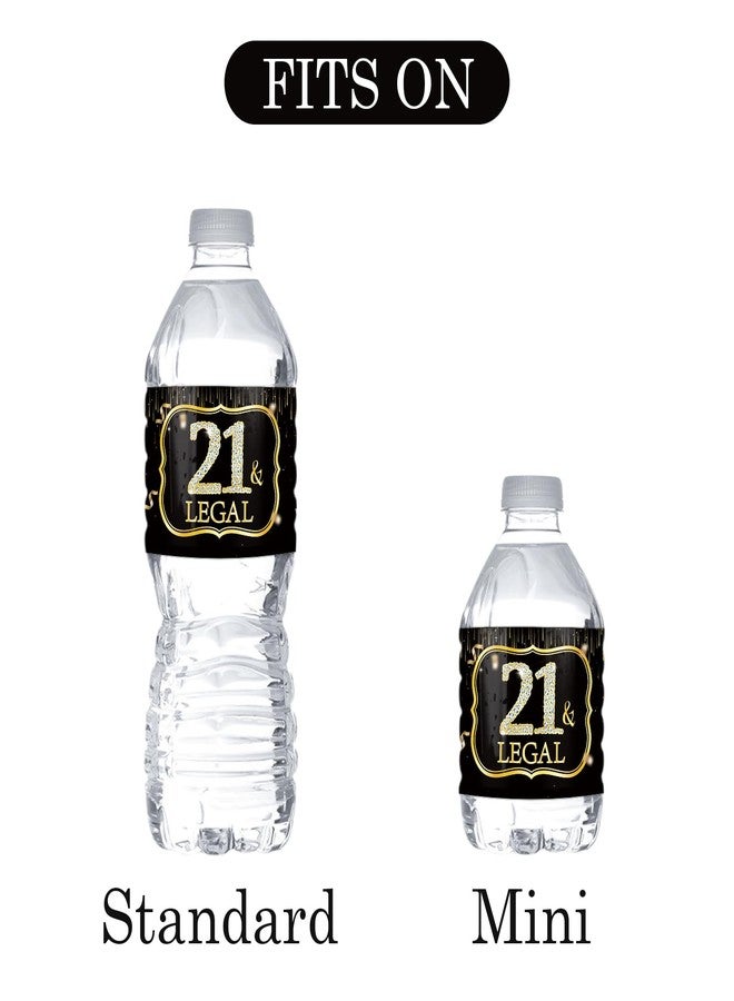 MonMon & Craft 21 & Legal Water Bottle Stickers - 21st Birthday Bottle Wrappers - Boy and Girl's 21 Birthday Bottle Labels Supplies/Finally Legal Party Water Labels Decor Waterproof (Set of 32) - Image 3