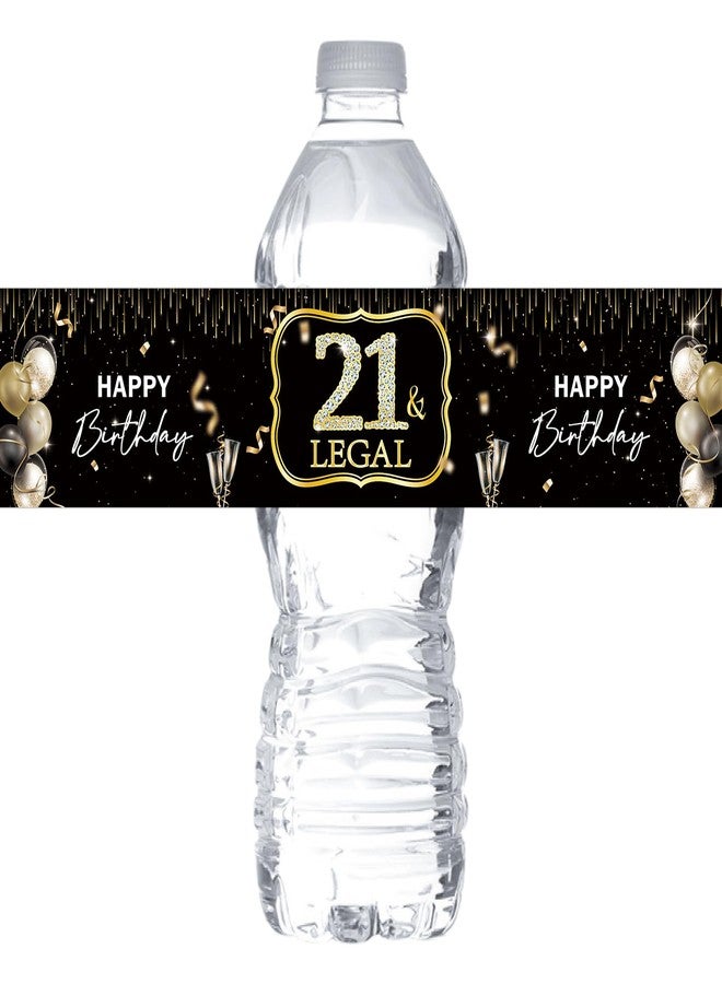MonMon & Craft 21 & Legal Water Bottle Stickers - 21st Birthday Bottle Wrappers - Boy and Girl's 21 Birthday Bottle Labels Supplies/Finally Legal Party Water Labels Decor Waterproof (Set of 32) - Image 1