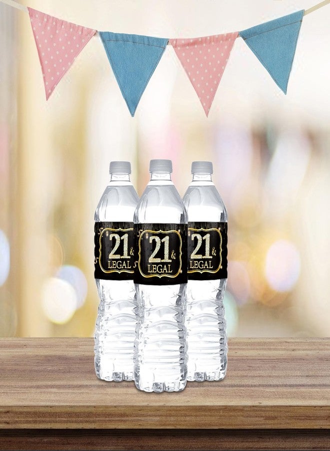 MonMon & Craft 21 & Legal Water Bottle Stickers - 21st Birthday Bottle Wrappers - Boy and Girl's 21 Birthday Bottle Labels Supplies/Finally Legal Party Water Labels Decor Waterproof (Set of 32) - Image 4