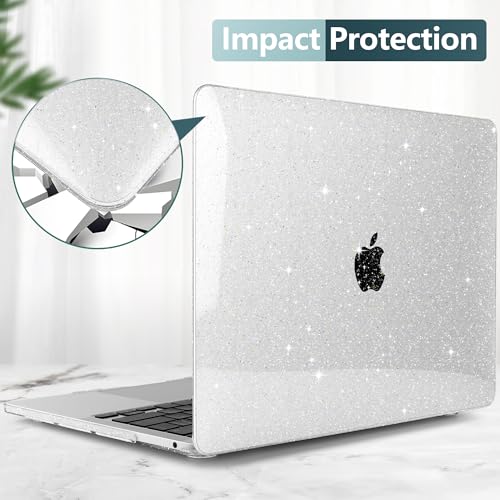 DONGKE for MacBook Pro 13 inch Case 2023 2022 2021 2020 Release Model A2338 M2/M1 A2289 A2251 with Touch Bar & Touch ID, Glitter Bling Plastic Hard Shell Case & Keyboard Cover, Star Clear - Image 5