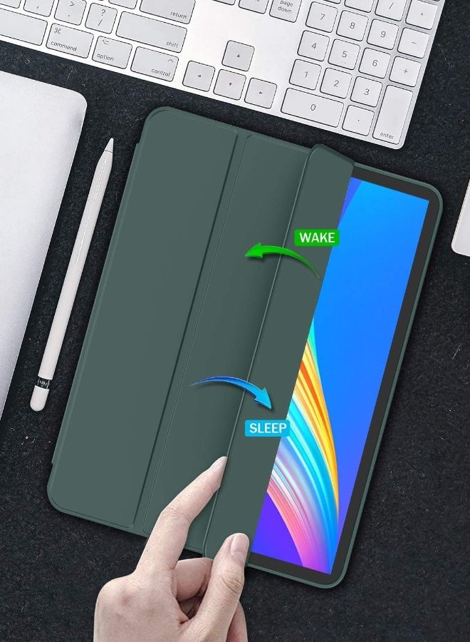 DUSALA New iPad Pro 12.9 Case 2022 2023 6th Gen 2021 5th Gen with Pencil Holder Support iPad 2nd Pencil Charging Pair Trifold Stand Smart Case with Soft TPU Back Auto Wake Sleep (Pine Green) - Image 4