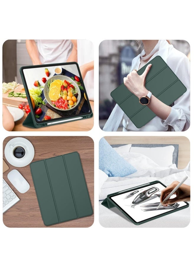 DUSALA New iPad Pro 12.9 Case 2022 2023 6th Gen 2021 5th Gen with Pencil Holder Support iPad 2nd Pencil Charging Pair Trifold Stand Smart Case with Soft TPU Back Auto Wake Sleep (Pine Green) - Image 5