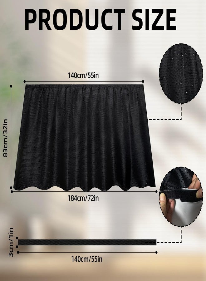 Dxmimer Fabric Sink Skirt Waterproof Self-Adhesive Bathroom Sink Skirt Diamond Stitch Design, 55 x 32 Inches, Adds Under Sink Storage (Black) - Image 3
