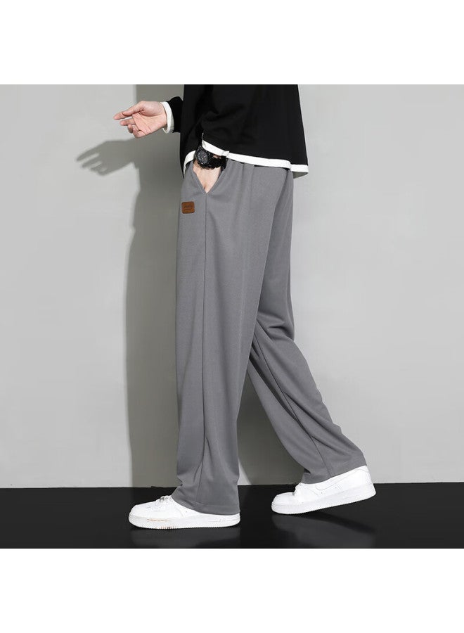 Dingfengbaoluo Casual Pants For Men, Autumn Loose-fitting Draping Trousers, Wide-leg Straight Pants, Sports Style, 2311 Dark Gray, 2XL - Image 2