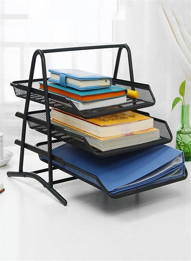 ZURATO Foldable File Organizer Rack | Sorter Office Desk Accessories | Durable & Sturdy | Easy Assembly | Book Holder Magazine Stand | for Office, Home (Gradient Pink, 4 Compartment) - Image 5