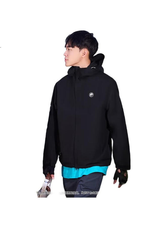 Camel Series Outdoor Assault Jacket Men And Women Single-Layer Storm-Proof Mountaineering Jacket Outerwear Phantom Black M