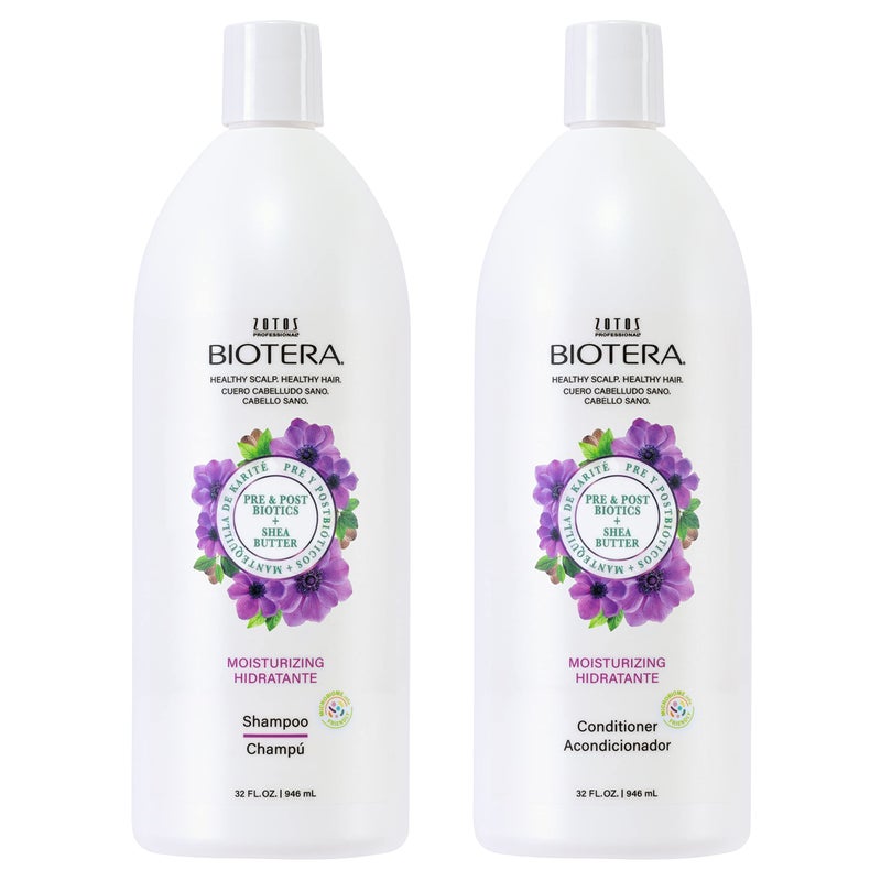 BIOTERA Moisturizing Shampoo and Conditioner Set | Hydrates & Moisturizes Dry, Medium, Fine Hair | Microbiome Friendly | Vegan & Cruelty Free | Paraben Free | Color-Safe | 32 Fl Oz - Image 1