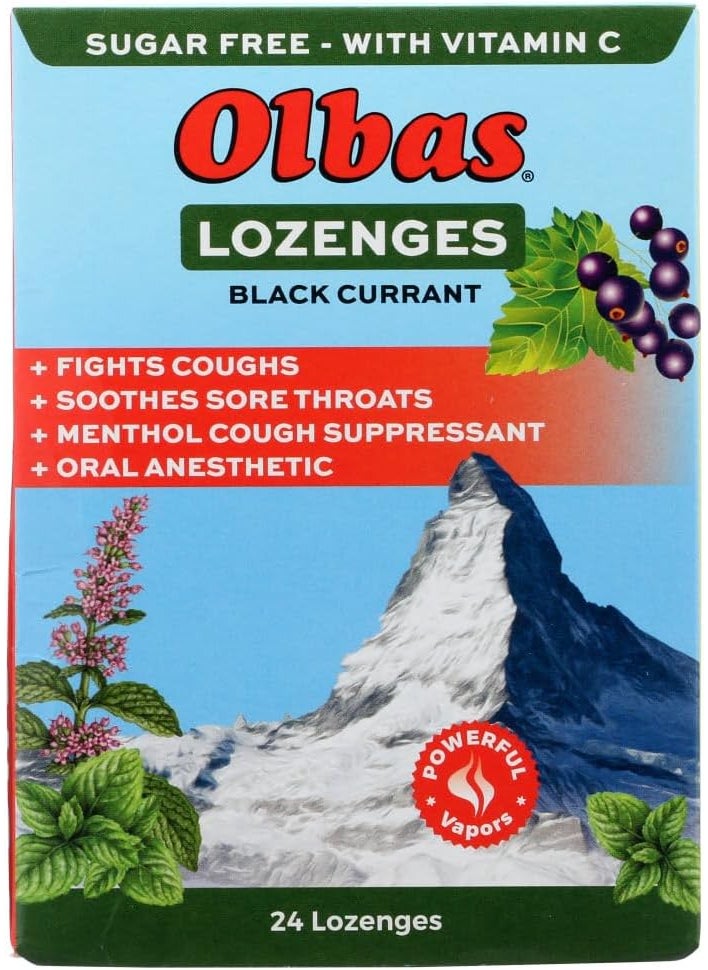 Olbas Olbas - Lozenges Maximum Strength Black Currant Flavor - 24 Lozenges (Pack of 2) 