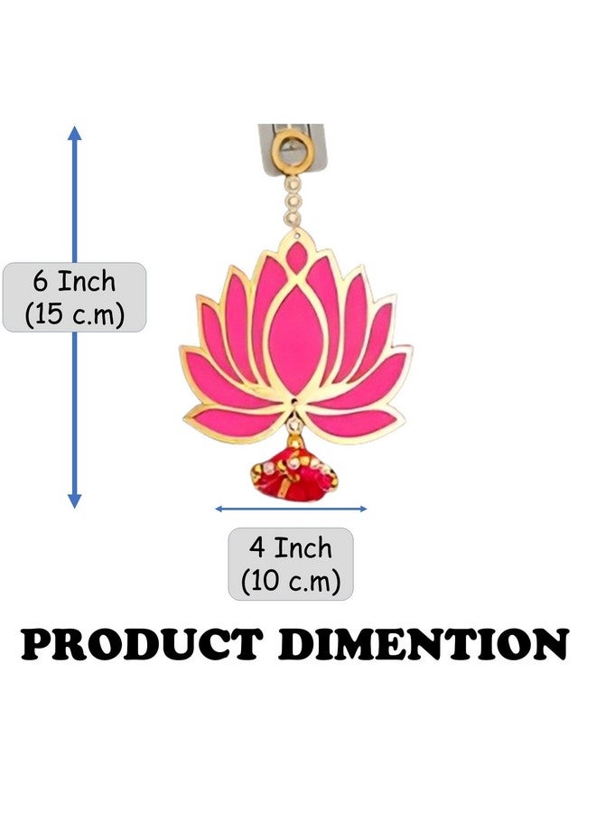 CREYENTES CREYENTES Handmade Lotus Jhumki Latkan For Decoration(Pack Of 6)Toran For Door,Backdrop Decoration,Pooja Room,Diwali,Wedding,All Festival Décor,Mdf Material Beautiful(Lotus Hanging Small 06),36 Cm  - Image 3