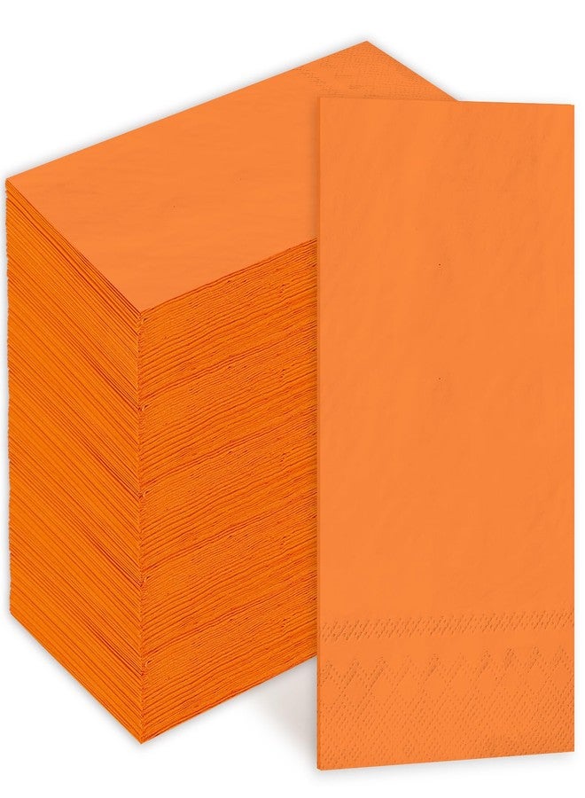 Whaline مناديل ضيافة ورقية برتقالية من واهلين 200 قطعة مناديل عشاء قابلة للتصرف برتقالية زينة خريفية لعيد الشكر مطبخ حمام زفاف عيد ميلاد حفلة ديكور طاولة - Image 1