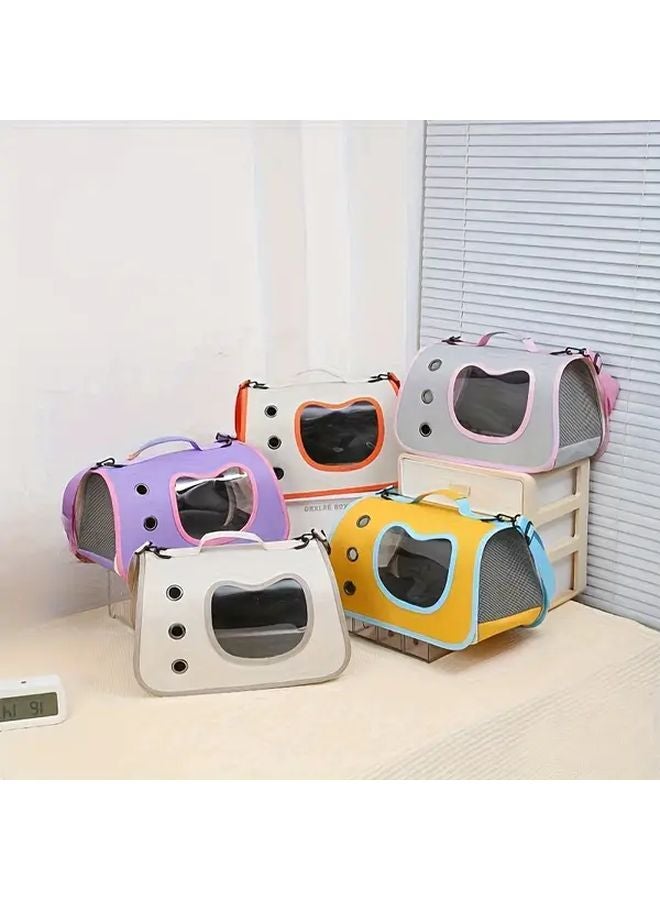 حقيبة ظهر حاملة للقطط باللون الأرجواني متينة مقاومة للماء ومضادة للهروب للقطط الصغيرة - Image 4