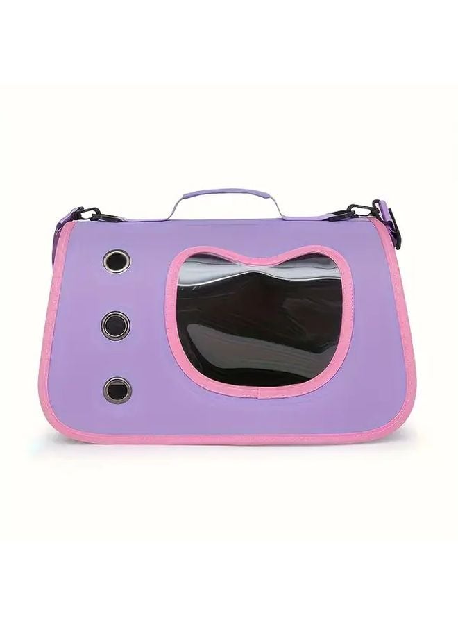 حقيبة ظهر حاملة للقطط باللون الأرجواني متينة مقاومة للماء ومضادة للهروب للقطط الصغيرة - Image 1