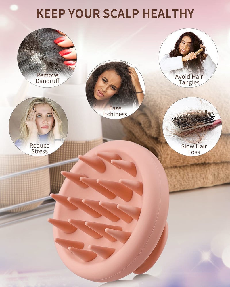 Faigy Silicone Scalp Massager Shampoo Brush, Shower Scalp Scrubber with Soft Bristles, Scalp Brush for Hair Growth & Dandruff Treatment, Wet Dry Hair Massager for All Hair Types of Women (Multicolor) By Arbnruts - Image 3
