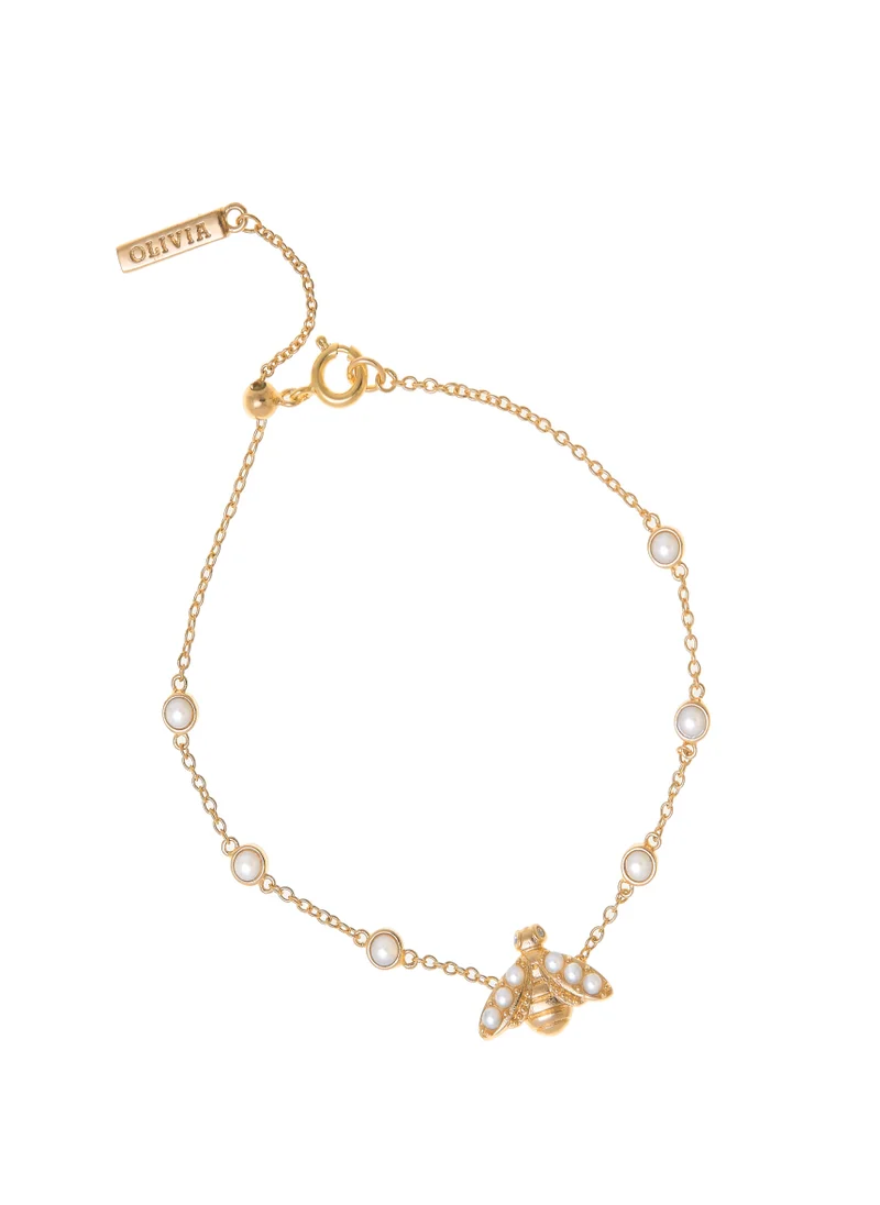 OLIVIA BURTON Pearl Bee Embellished Bracelet