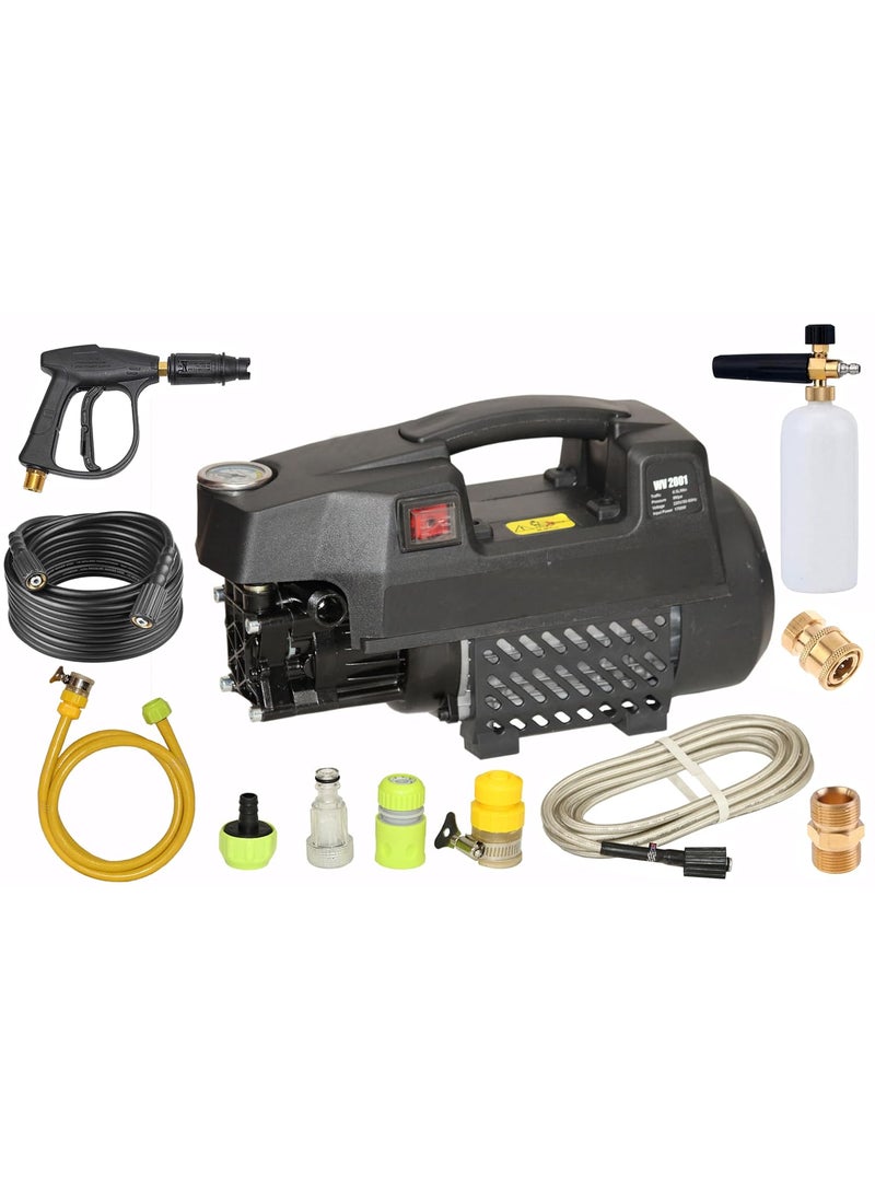 Digital Craft Digital Craft Car Washer 220v Electric Home Portable Brush The Car Water Grab High Power Strong Washing Machine 1700W High Pressure Clean MachineSnow Foam Lance GunWasher Pipe 8MTR with Connector 