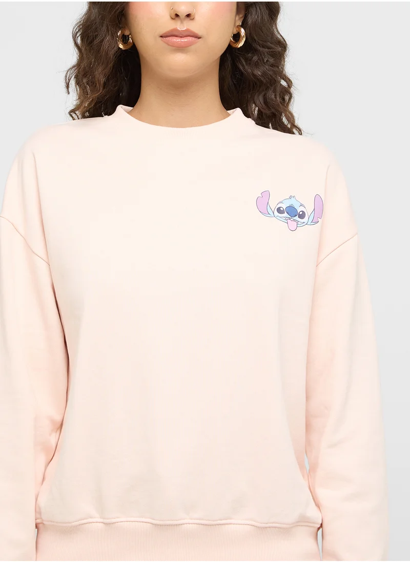Disney Stitch Oversize Graphic Sweatshirt