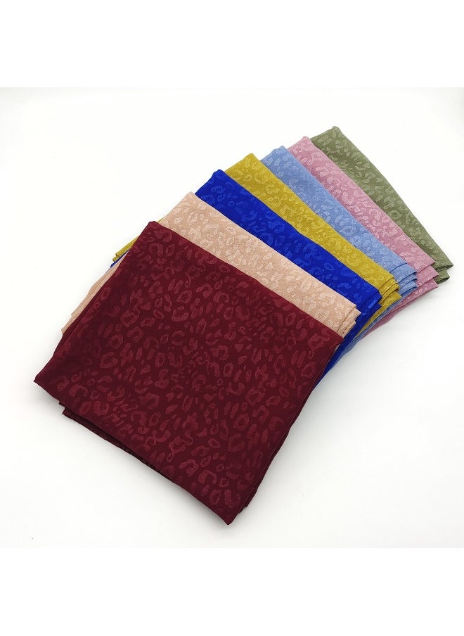 NIBEMINENT New Arrival: Malaysian Leopard Print Textured Pearl Chiffon Scarf  - Image 3