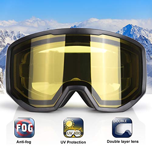 EXP VISION Ski/Snowboard Goggles for Men Women, OTG Snow Goggles Anti Fog UV Protection - Image 2