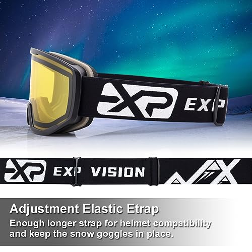 EXP VISION Ski/Snowboard Goggles for Men Women, OTG Snow Goggles Anti Fog UV Protection - Image 5