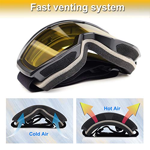 EXP VISION Ski/Snowboard Goggles for Men Women, OTG Snow Goggles Anti Fog UV Protection - Image 3