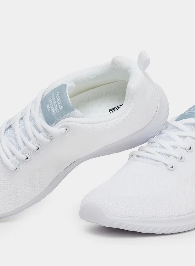 Styli Styli Mesh Textured Lace Up Sneakers