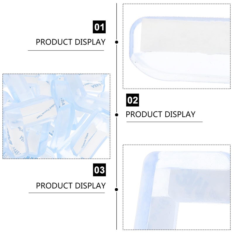 20Pcs Clear Silicone Corner Protectors For Furniture Tables Desks Edge Cushion Safety Bumpers - Image 5
