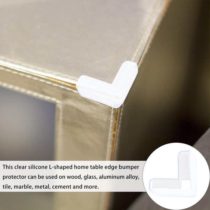 20Pcs Clear Silicone Corner Protectors For Furniture Tables Desks Edge Cushion Safety Bumpers - Image 4