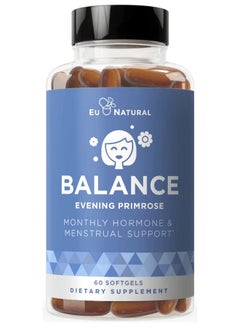 Eu Natural Balance Pms Vitamins For Women Hormone Balance For Women Menstrual & Pms Relief Primrose Oil Black Seed Oil & Dim 60 Liquid Softgels  - Image 2