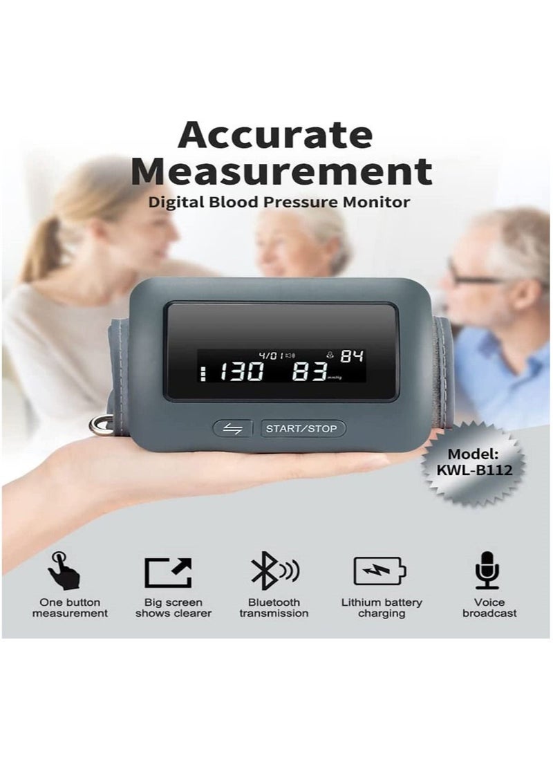 DMG TECH - Blood Pressure Monitor, Bluetooth Upper Arm Blood Pressure Monitor Works,LCD Display Large Screen Fully, Automatic Accurate Readings Adjustable bp Cuff, Voice Prompt, Irregular Heartbeat Detection - Image 1