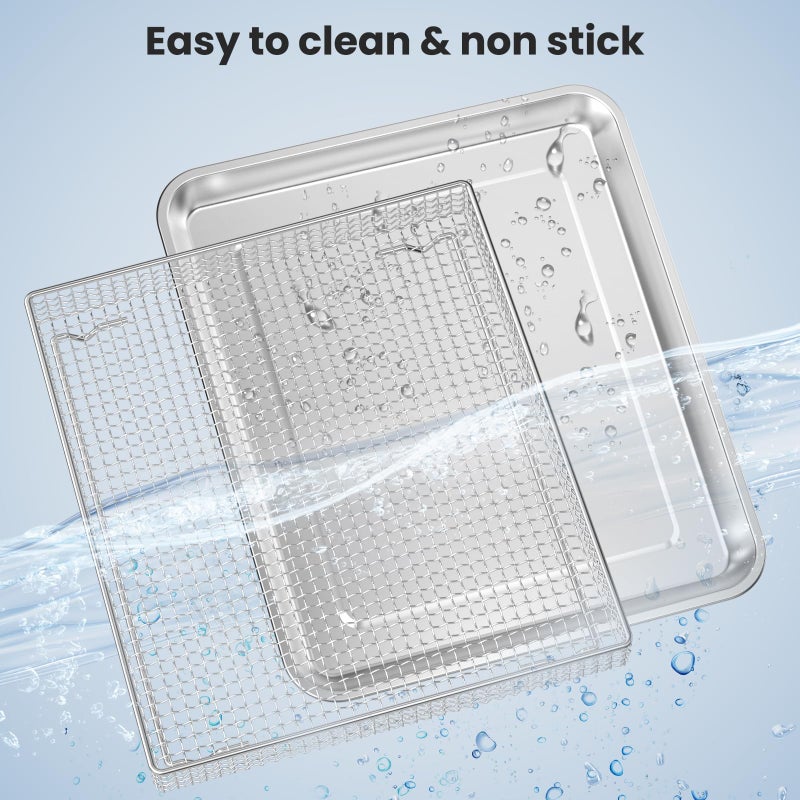 SettleDown Stainless Steel Air Fryer Basket and Tray,Compatible with Cuisinart TOA-60 TOA-65 TOA-70 Toaster Air Fryer Convection Oven - Image 4