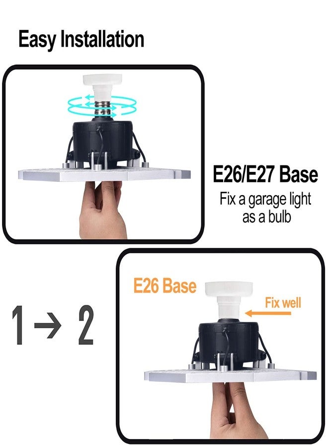 KERNOWO LED Garage Lights, 140W 18500 Lumens Garage Lighting, 6000K Daylight with Deformable Three Panel Ceiling Light Fixture E26/E27 Triple Glow LED Shop Light for Basement Workshop Warehouse - Image 5