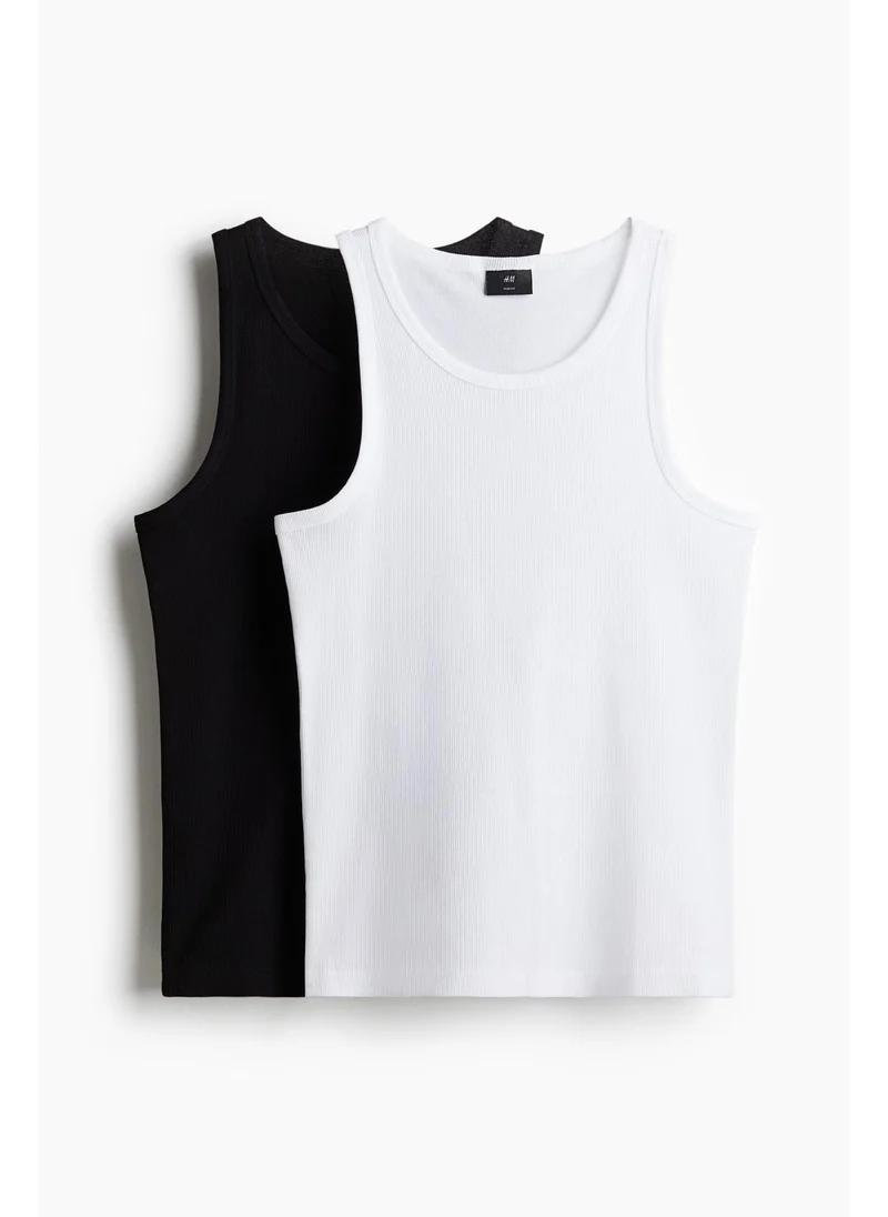 اتش اند ام 2-pack Slim Fit ribbed vest tops