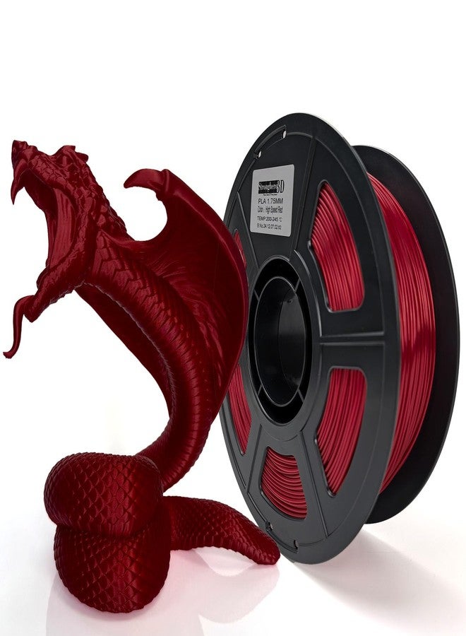 Stronghero3D خيوط طابعة ثلاثية الأبعاد Stronghero3D PLA، قطر 1.75 مم، لون أحمر زاهي، وزن صافٍ 1 كجم (2.2 رطل)، دقة ±0.05 مم - Image 1