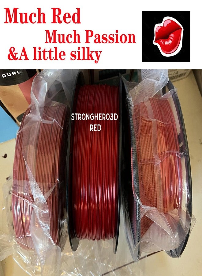 Stronghero3D خيوط طابعة ثلاثية الأبعاد Stronghero3D PLA، قطر 1.75 مم، لون أحمر زاهي، وزن صافٍ 1 كجم (2.2 رطل)، دقة ±0.05 مم - Image 3