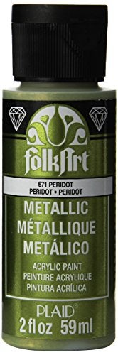 FolkArt Metallic Acrylic Paint in Assorted Colors (2 Ounce), 671 Peridot - Image 1