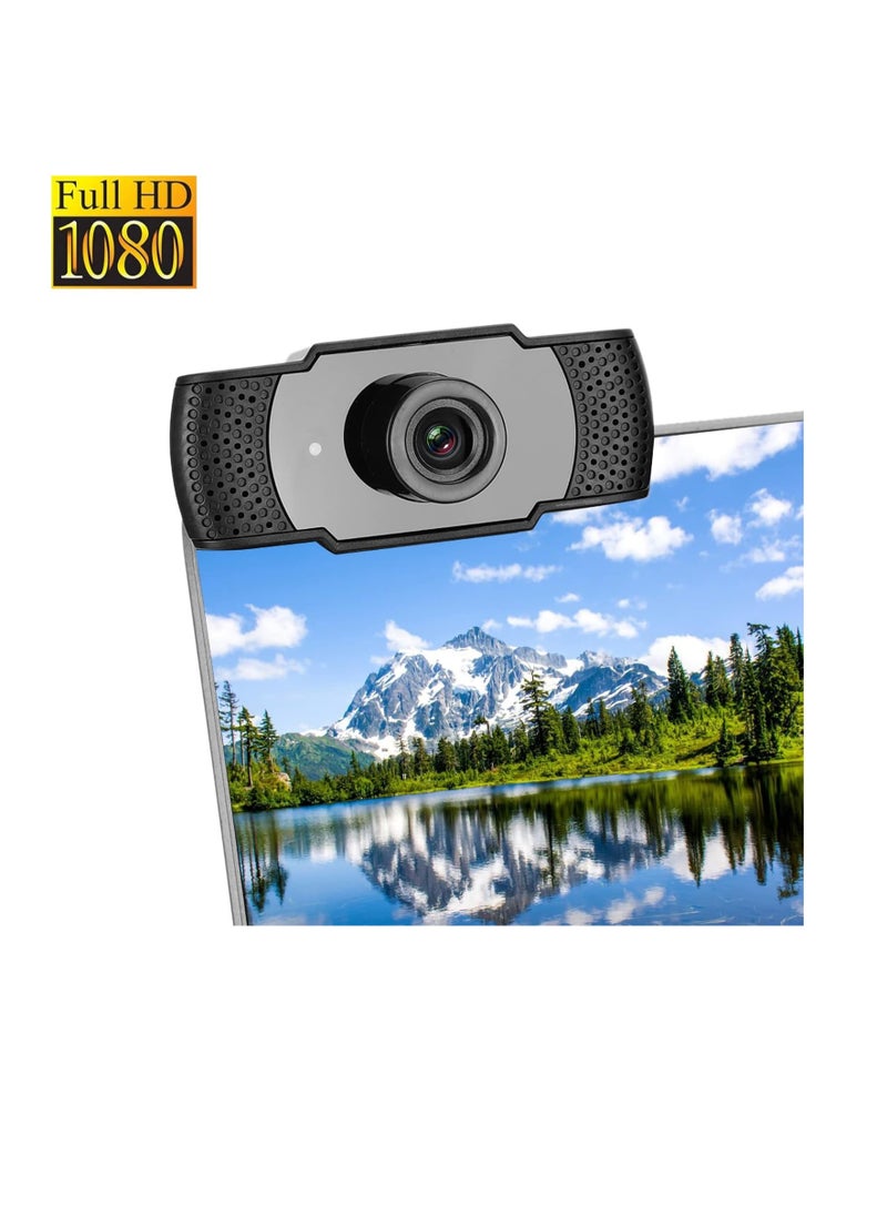 ماركة غير محددة - كاميرا ويب للكمبيوتر مع محرك أقراص USB 2.0 مجاني بدقة 1920 × 1080 وتردد 30 هرتز مع ميكروفون مدمج، كاميرا ويب بدقة 1080 بكسل لمكالمات الفيديو والتسجيل في الوقت الفعلي - Image 1