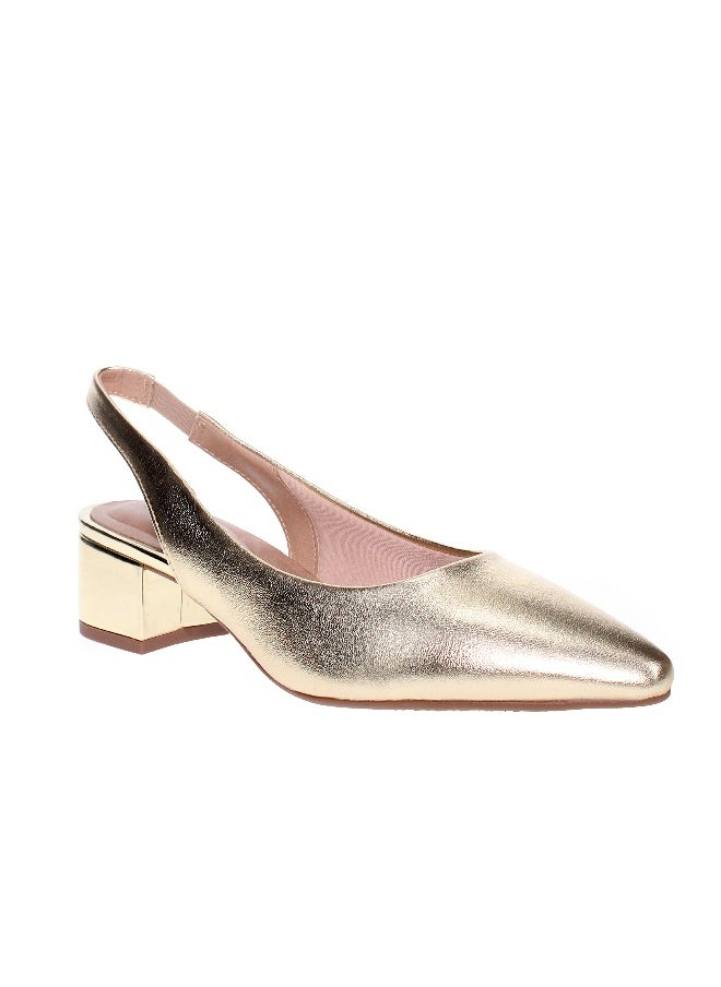 Beira Rio Beira Rio Ladies Mid Heel Sandals Gold | Made In Brazil  - Image 5