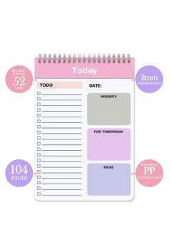 Y&D To Do List Notepad, 2 Pack Daily Planner Notepad with Spiral Binding, Checklist Productivity Organizer 5.7" X 8.5" Day Planning Pad Cover for Work Planner, Personal Office Supplies  - Image 3